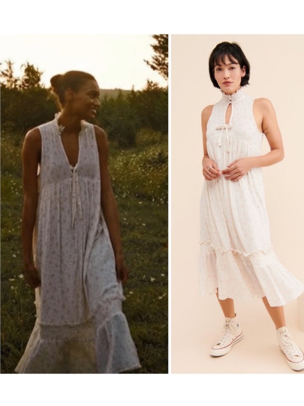 Urban Outfitters Cottagecore Floral Gauze Midi Dress Tiered Flowy – Size L